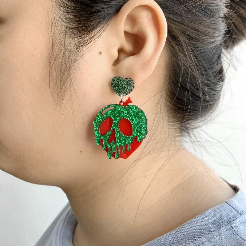 3 Pairs Halloween Horror Skull Earrings acrylic Gothic Skull Pumpkin Earring For
