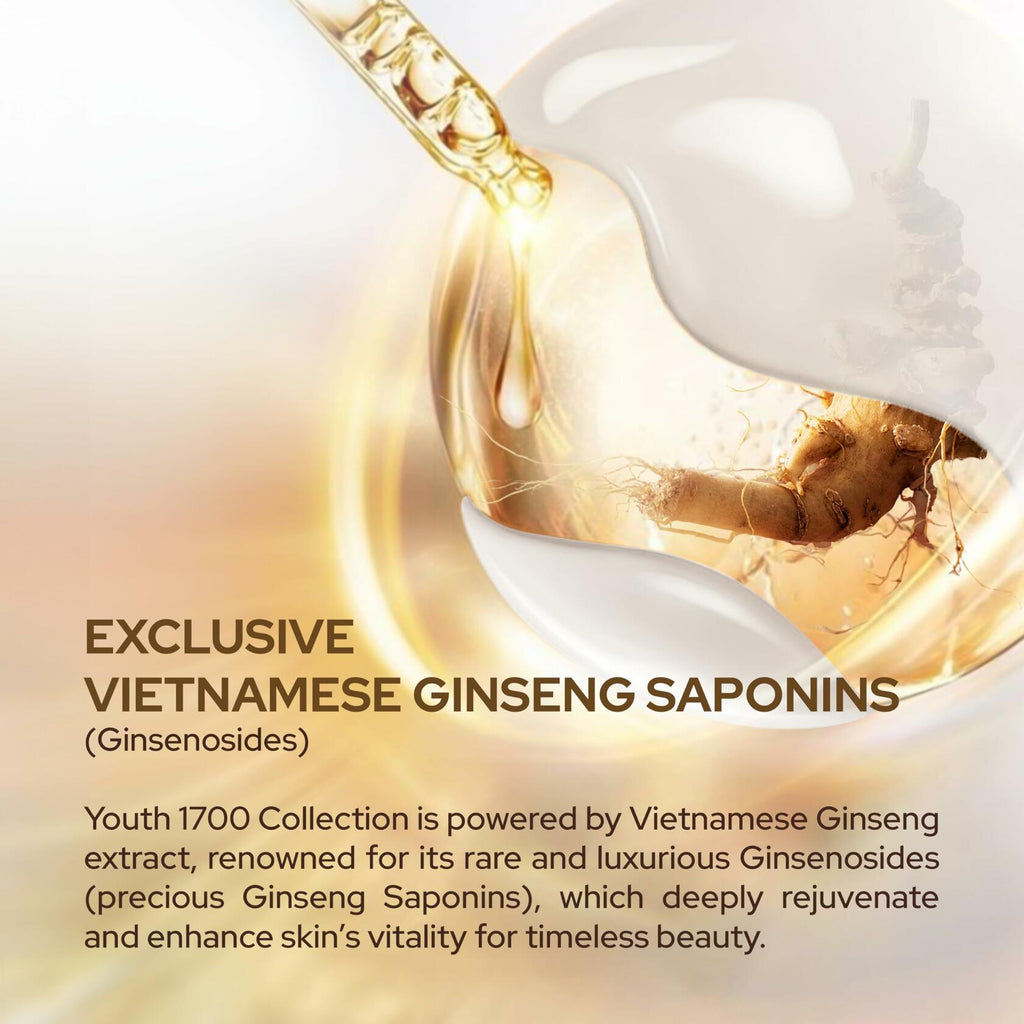 Tonkina Youth 1700 Trio Set Vietnamese Ginseng Serum Eye Cream Bakuchiol