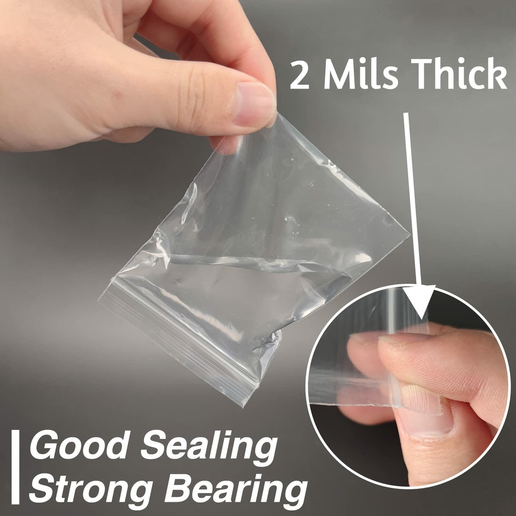 Aubeco 400pcs Clear 3x4in 2mil Plastic Jewelry Zip Bags Resealable