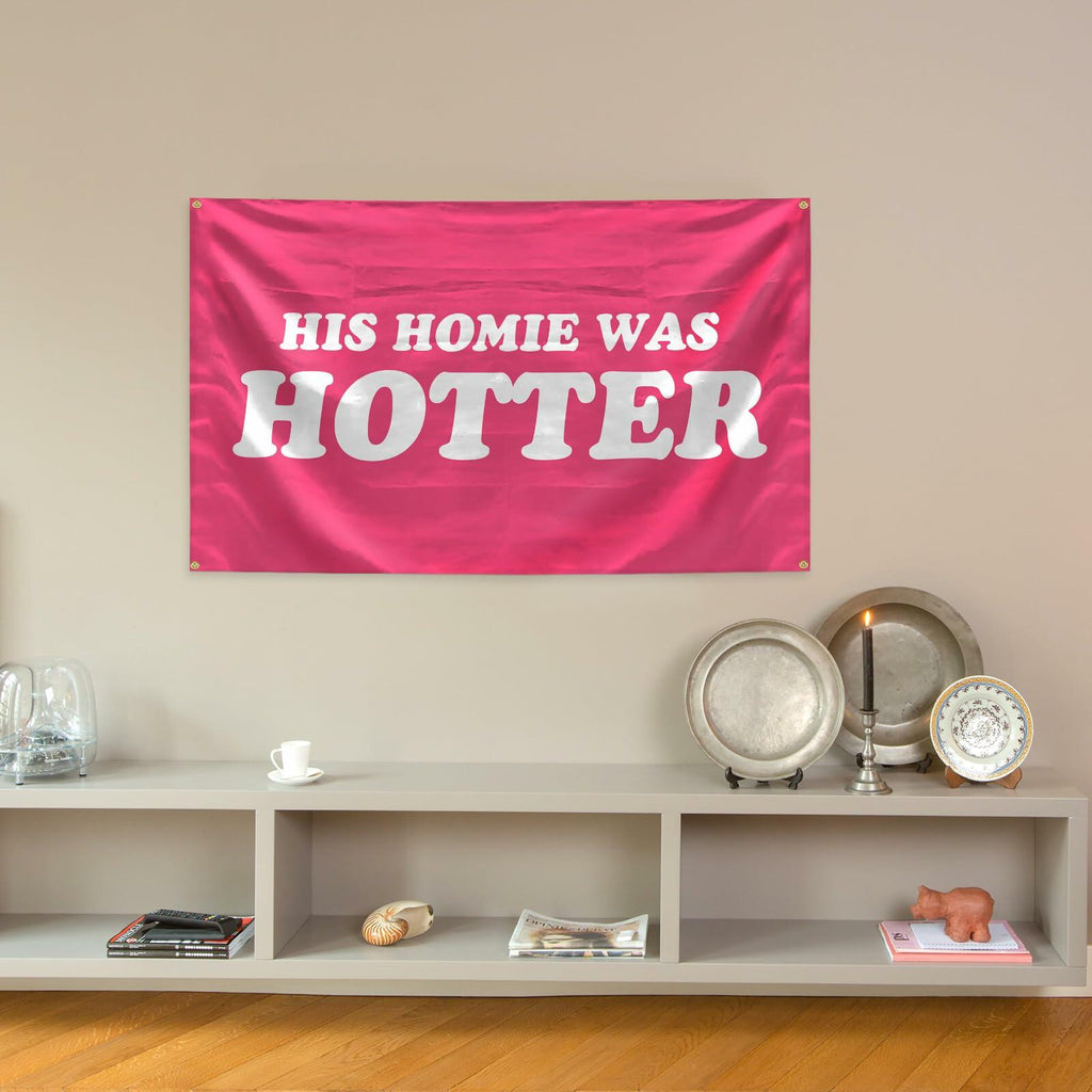 BanBE Fun His Homie Was Hotter Tapestry 3x5 ft Red Polyester Indoor Outdoor