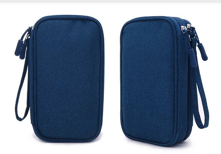 eYistar Diabetic Supplies Travel Case Organizer Blue for Test Strips Lancets