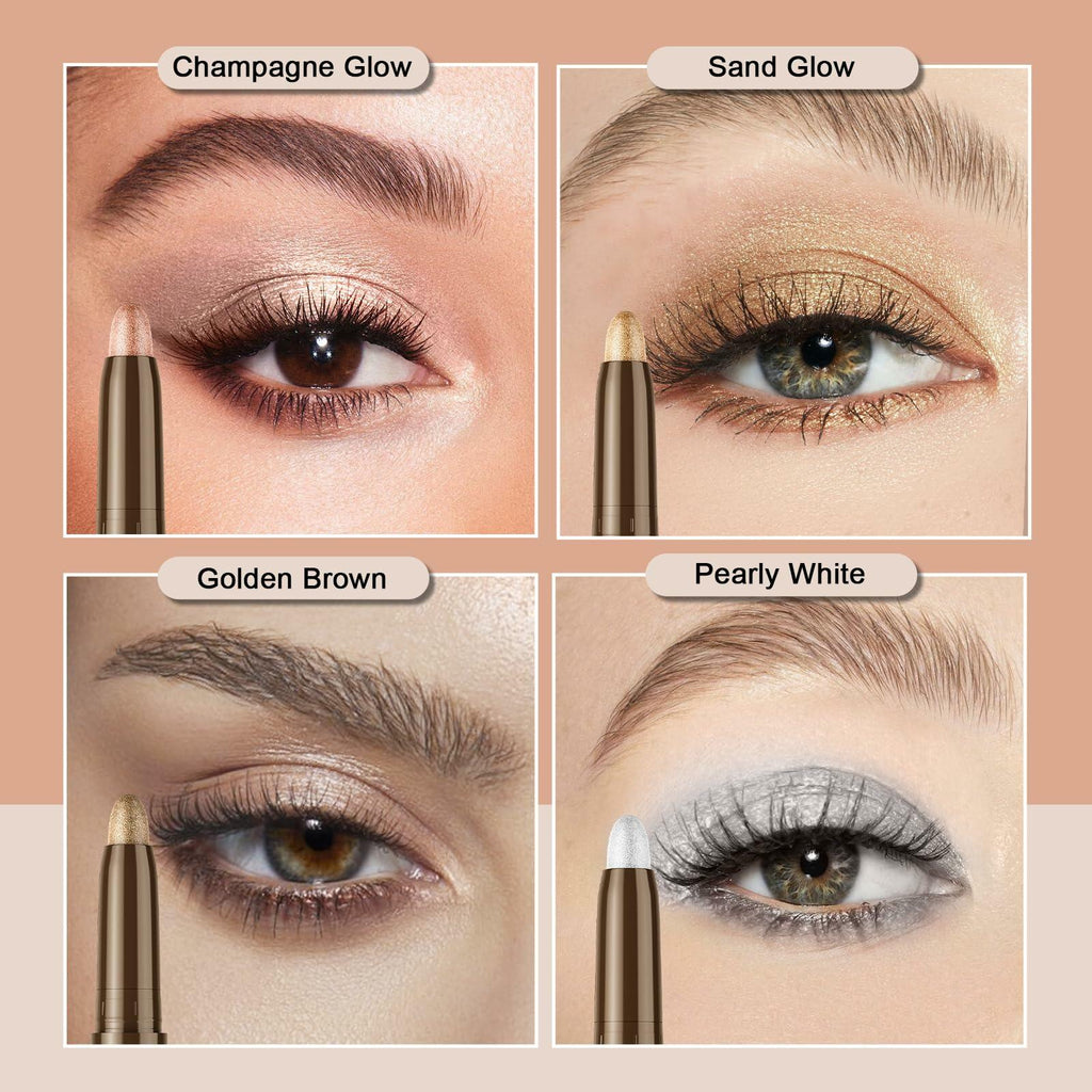 awrose Cream Eyeshadow Stick Waterproof Glitter Shimmer Eye Brightener 1oz