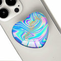 Luhoit Expanding Heart Shape Glass Phone Grip Holder Gold Purple Blue TPU