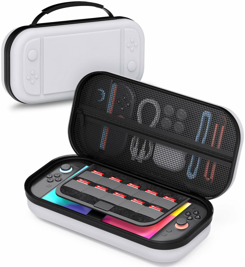 STARTRC GAMES Switch 2 Carrying Case Large Capacity PU Hard Travel Bag White
