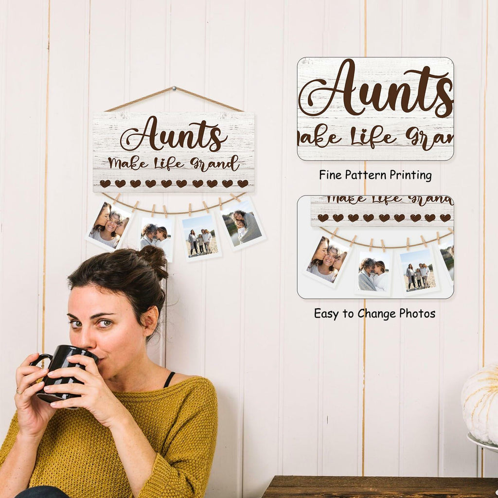 CGBHW Great Aunt Photo Frame Wall Hanging Gift 12x6 Black