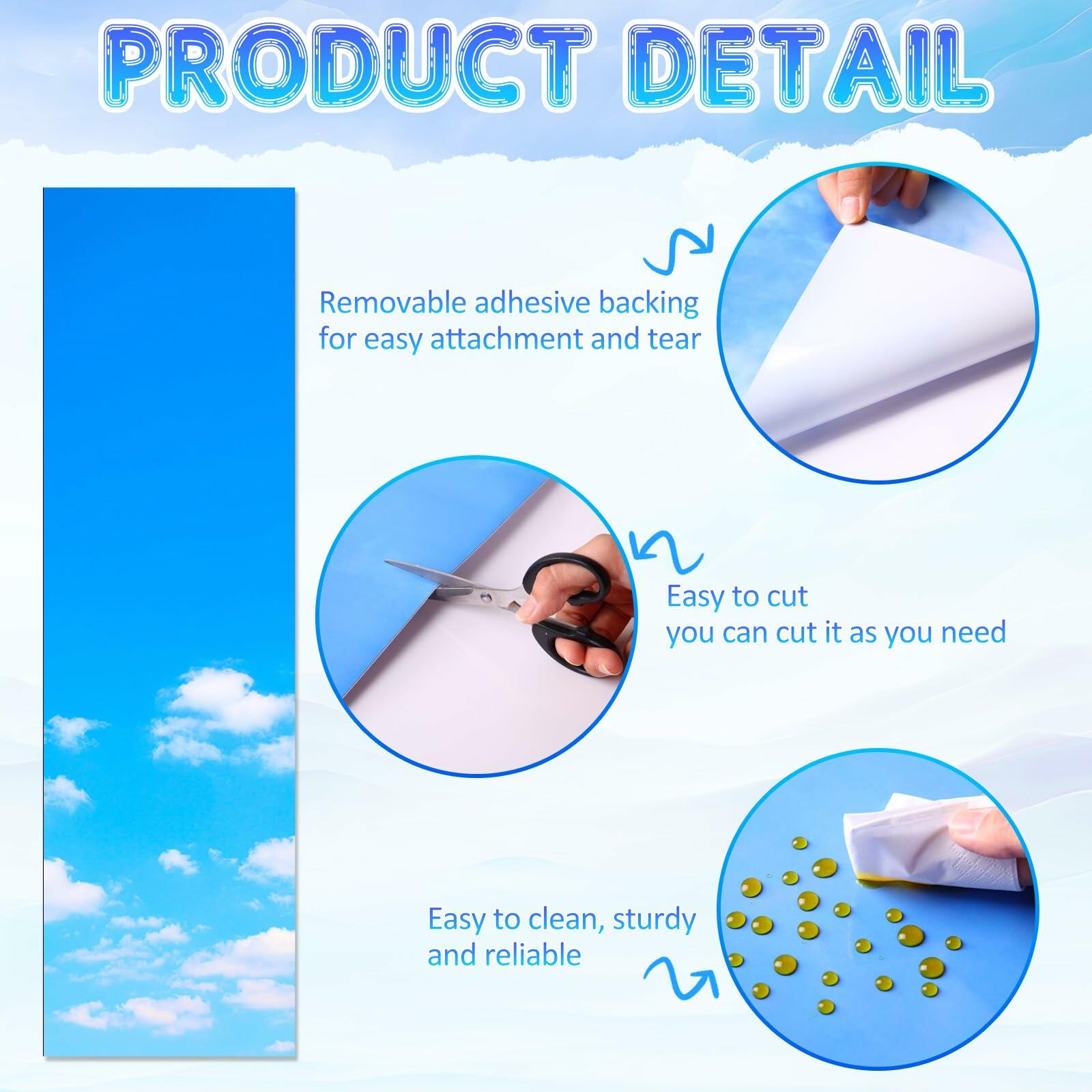 Ninehaoou School Locker Wallpaper 12x36in 4pcs Sunset Sky Clouds Fresh Color