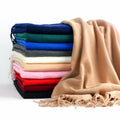Landisun Winter Pashmina Shawl Scarf for Women Cashmere Green Solid