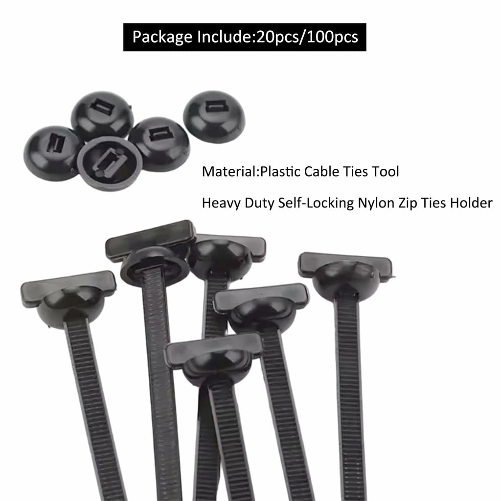 jeseea 100PCS Nylon Universal Cable Tie Buckle Heavy Duty Self-Locking
