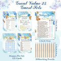 Estune 352 Pcs Baby Shower Advice Cards Blue Bear Decorations Game