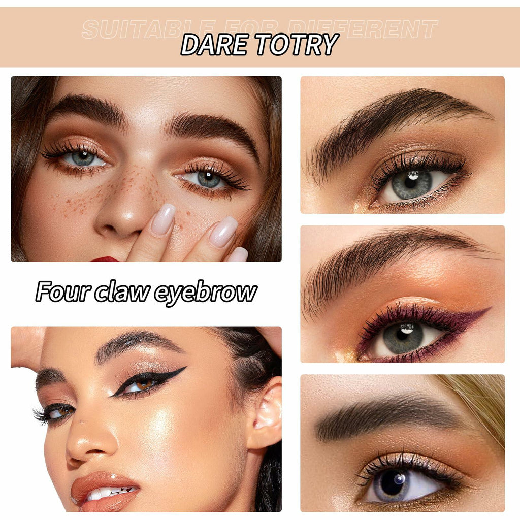 YIWANLLE Eyebrow Microblading Pen 3D Waterproof 4 Fork Tip Dark Coffee 1 Count