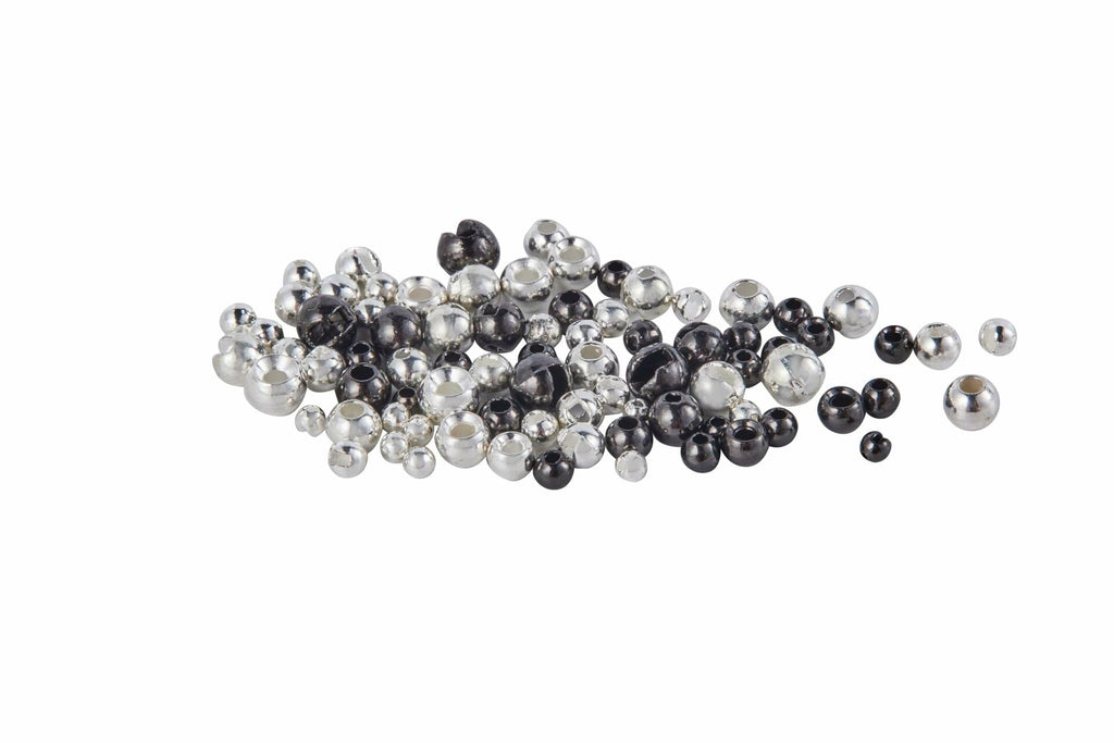 JUIFUTIME Tungsten Slotted Fly Tying Beads 4.0mm Black Nickel 100pcs