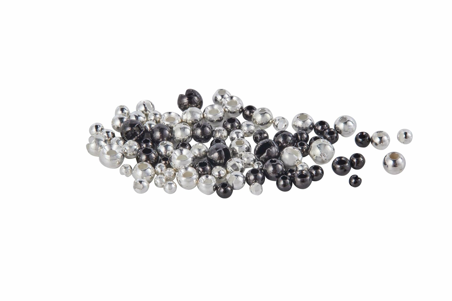 JUIFUTIME Tungsten Slotted Fly Tying Beads 4.0mm Black Nickel 100pcs