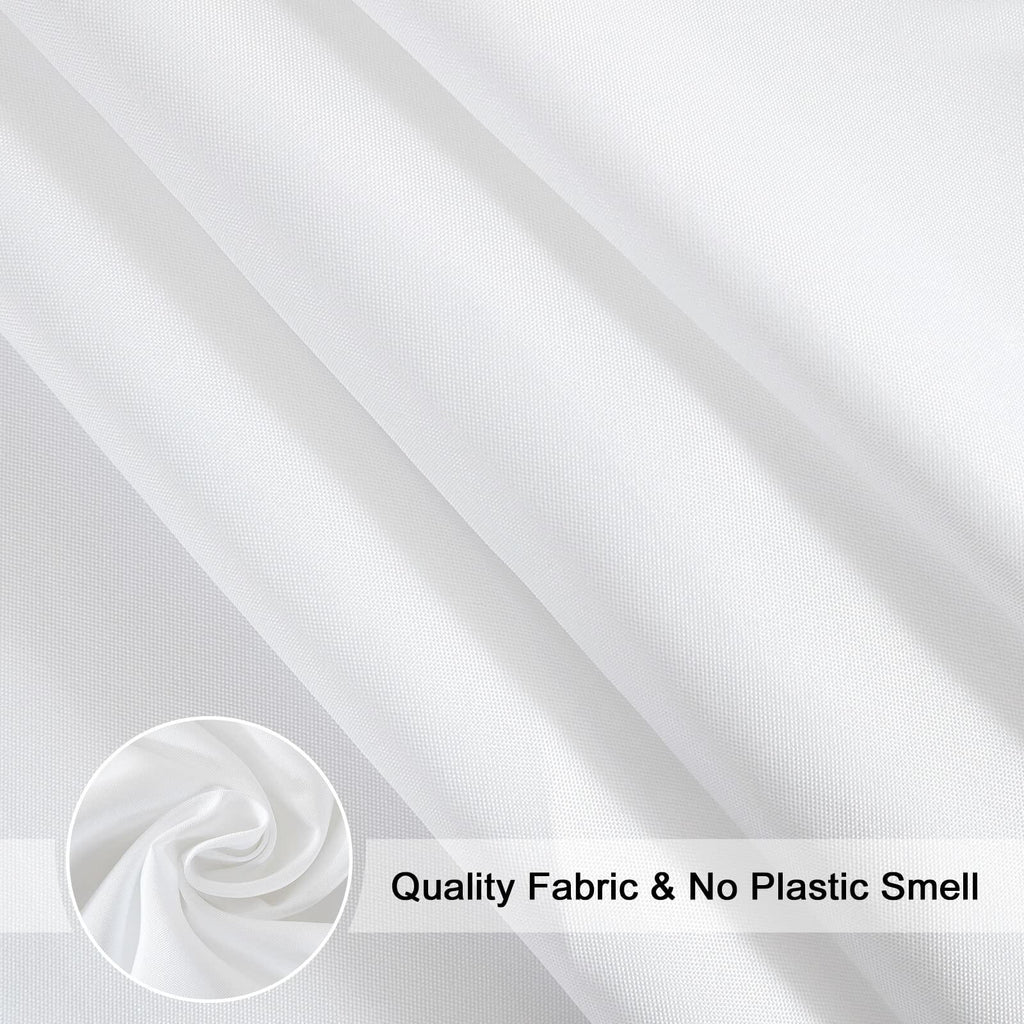 EurCross Fabric Shower Curtain Liner 72x84 White Water-Repellent Polyester