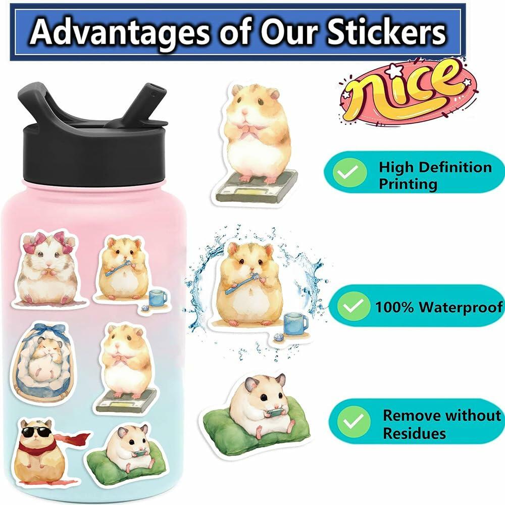 Gxizlba Cute Shark Stickers 50Pcs Vinyl Cartoon Ocean Animal Decals