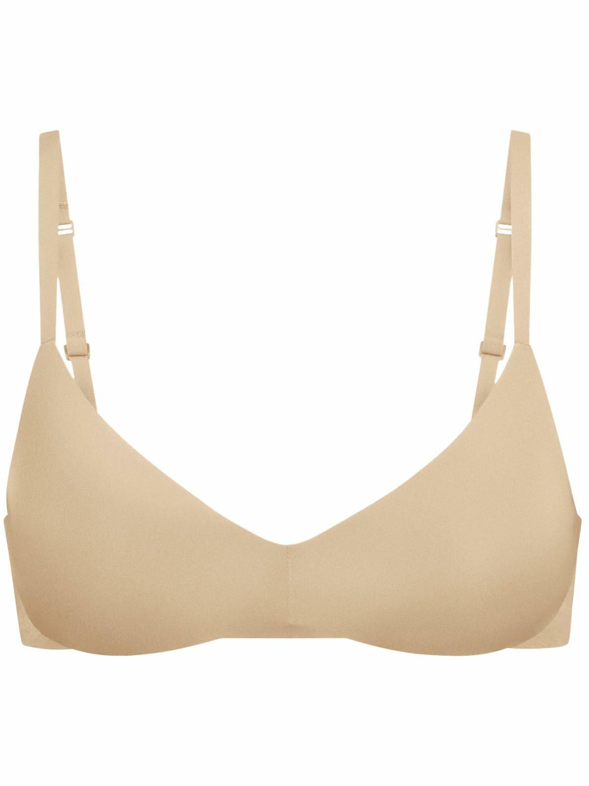REORIA Wireless Bra Teardrop Seamless Light Lift Clay Size 34DD