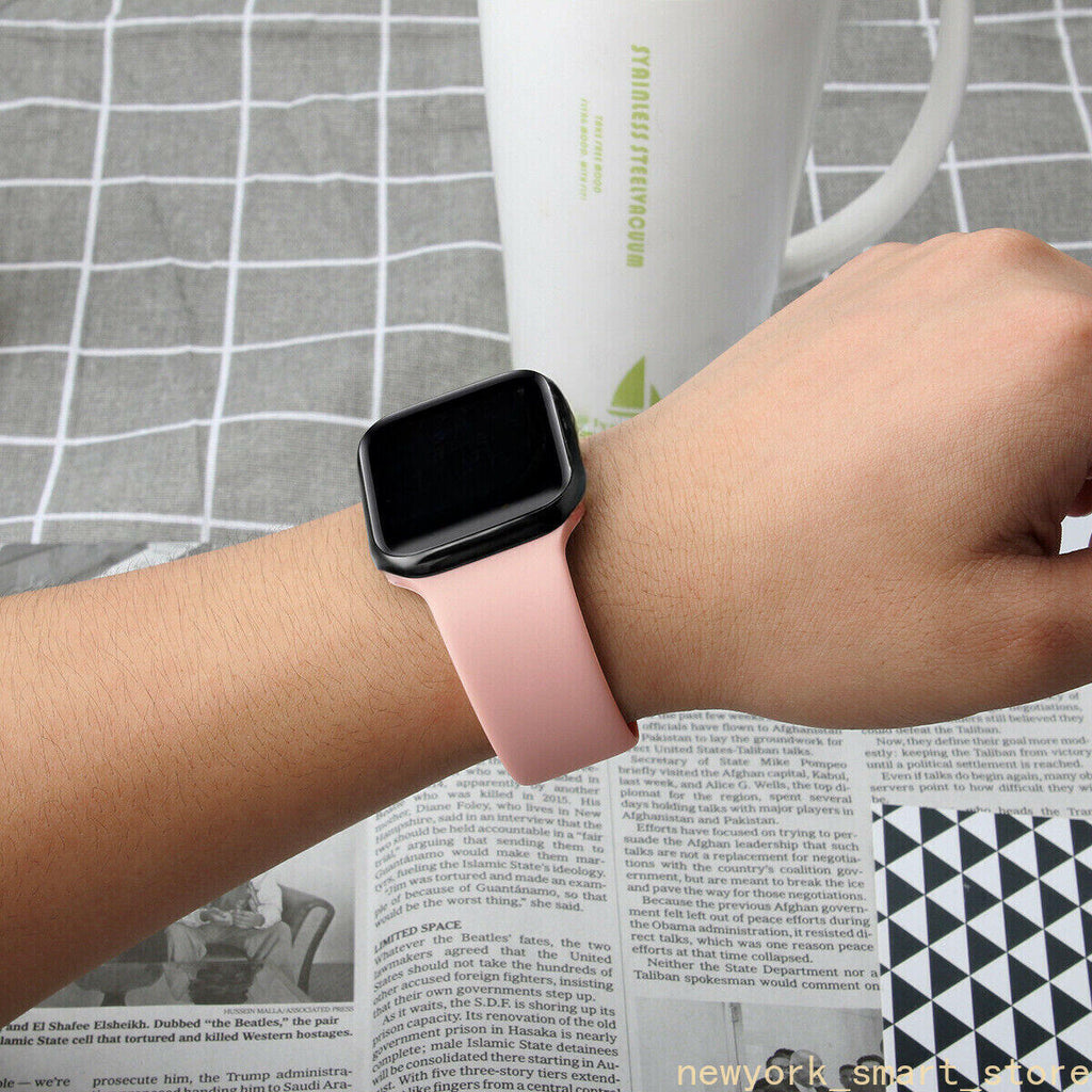 Sunnywoo Hot Pink Sport Bands for Apple Watch 38-49mm Soft Silicone