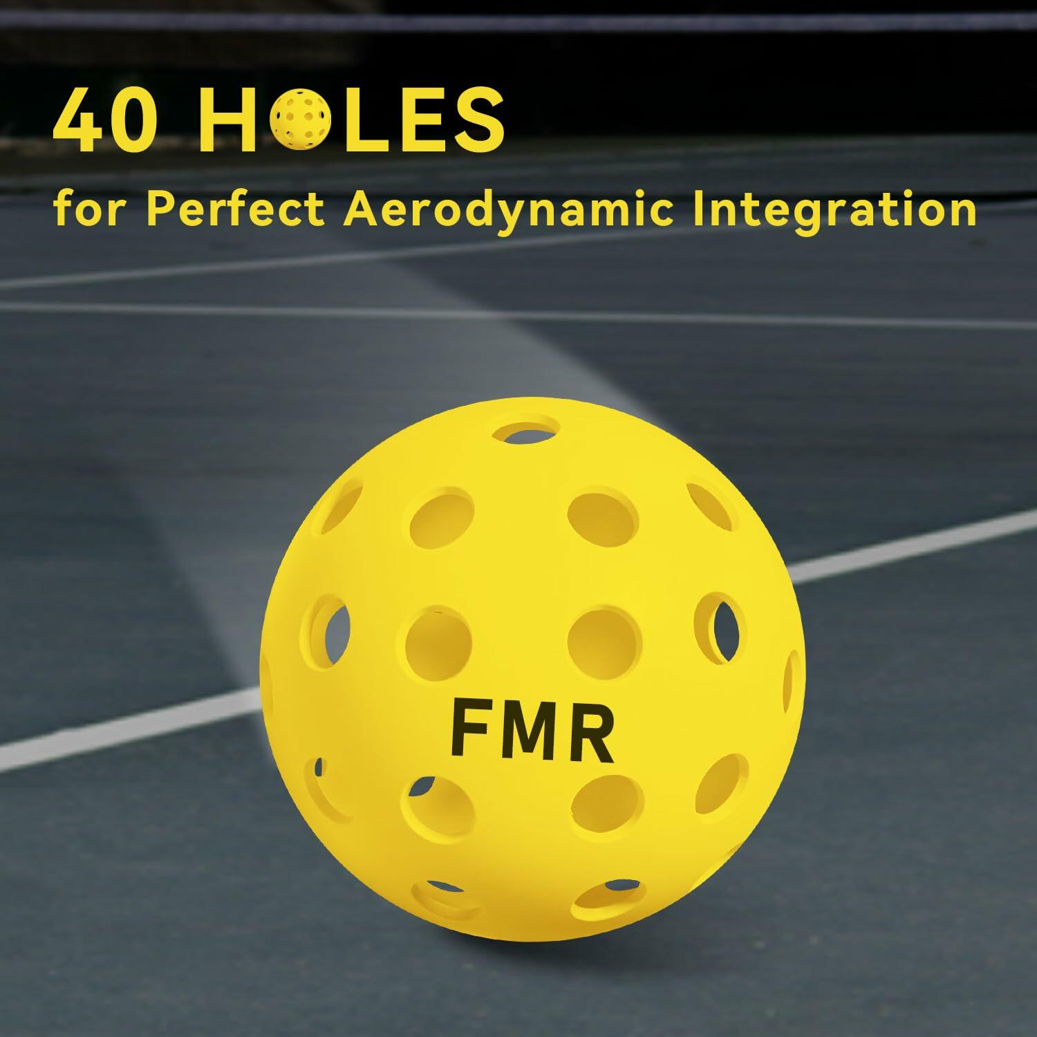 Feel My Rhythm Pickleball Balls 40 Hole Outdoor USAPA Approved 12 Pack