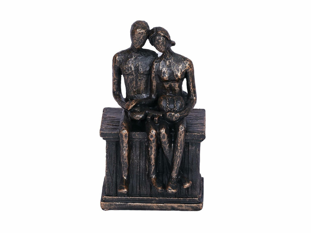 PUHOZN Iron Swing Couple Sculpture Wedding Love Statue Copper Classic Size