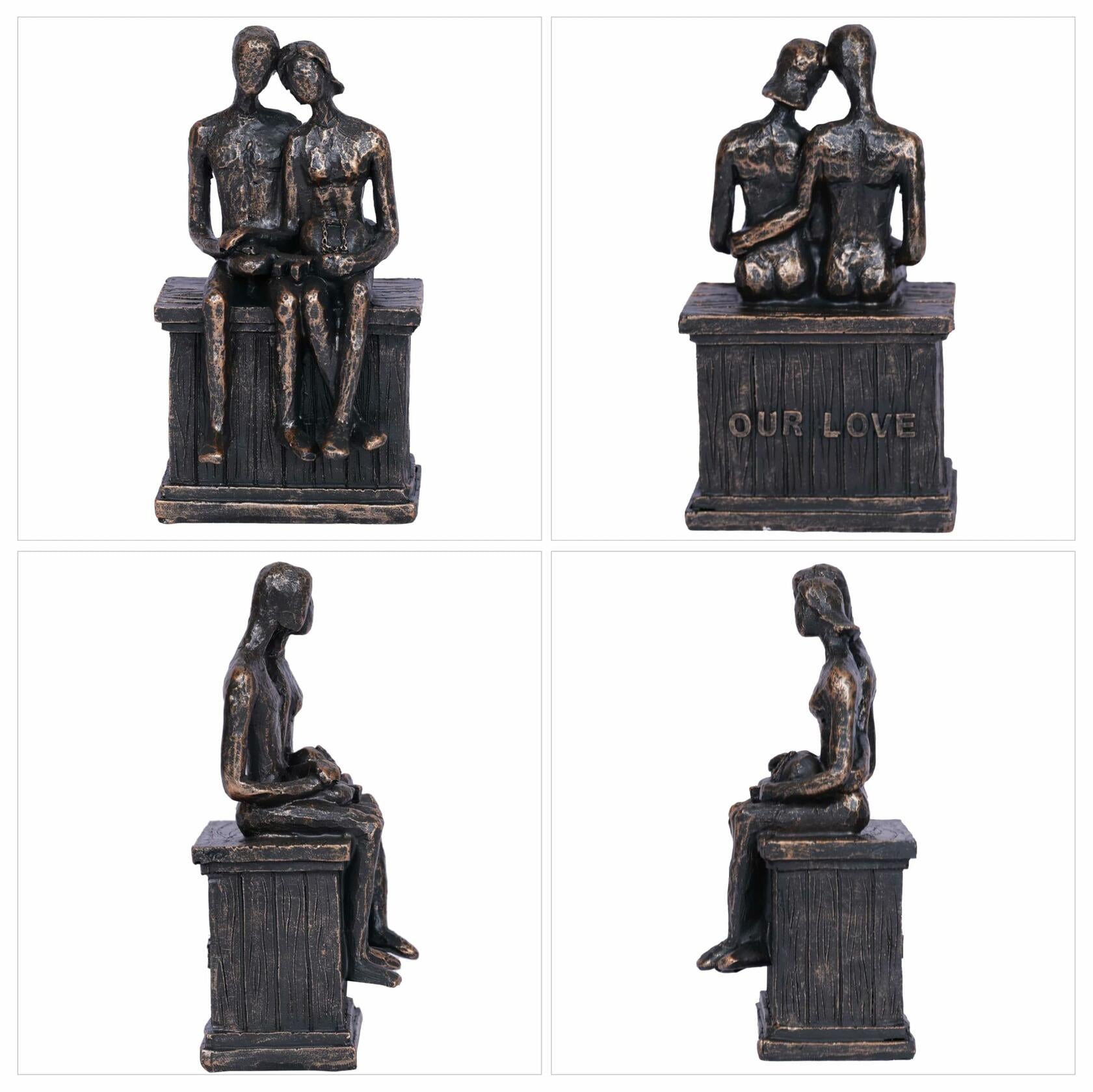 PUHOZN Iron Swing Couple Sculpture Wedding Love Statue Copper Classic Size