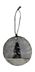 Trish McFerran Snowy Tree Encaustic Art Ornament