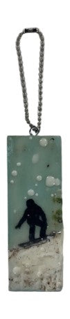 Trish McFerran Snowboarder Encaustic Art Ornament