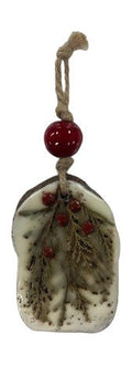 Trish McFerran Greens and Berries Encaustic Art Ornament
