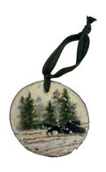 Trish McFerran Encaustic Horse & Buggy Art Ornament 450-1