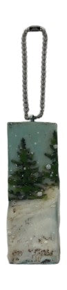 Trish McFerran Snowboarder Encaustic Art Ornament