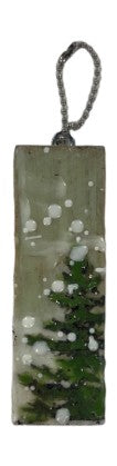 Trish McFerran Skier Encaustic Art Ornament