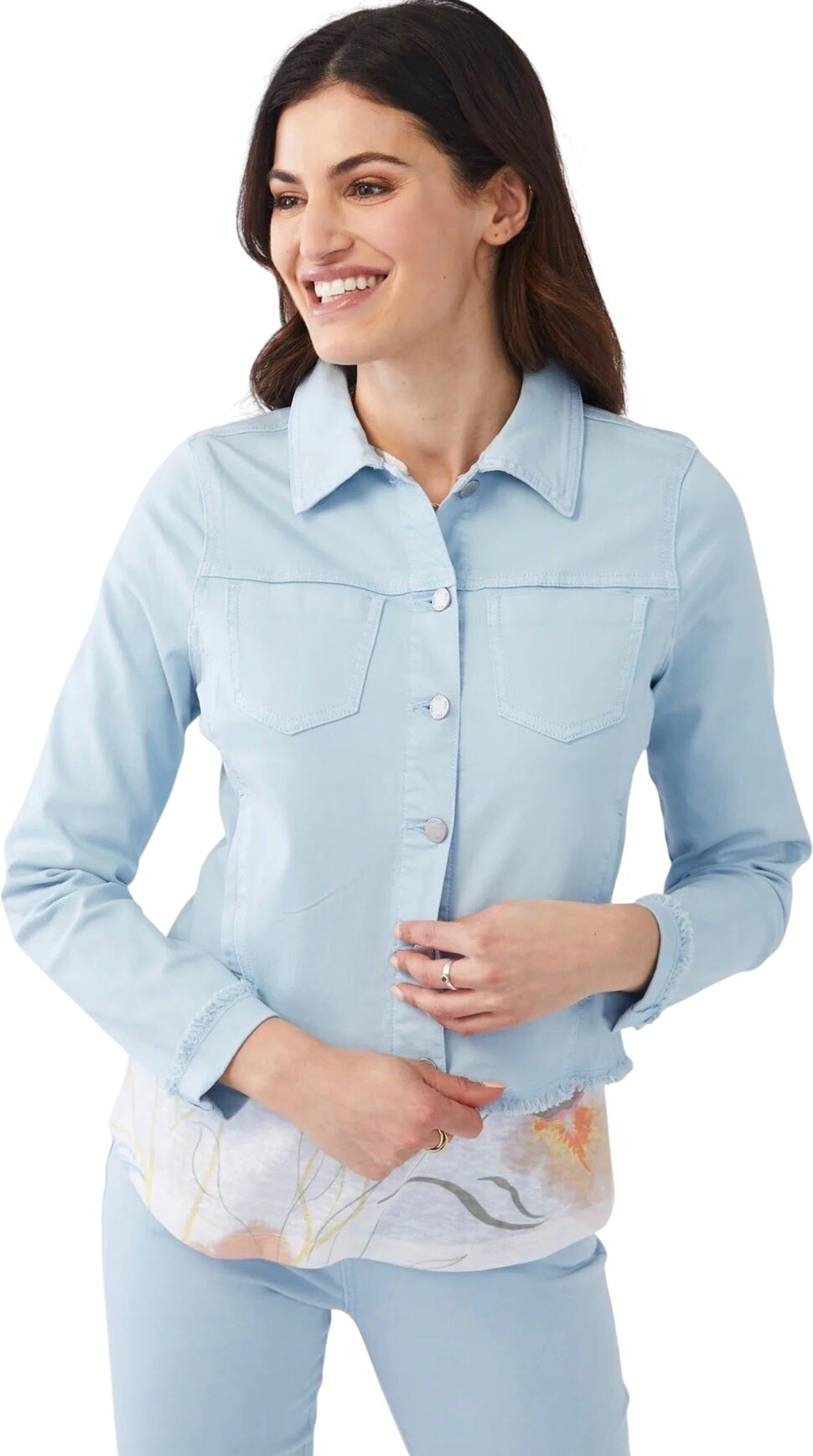 FDJ Frayed Hem Shirt Jacket 1939511