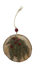 Trish McFerran Greens and Berries Encaustic Art Ornament