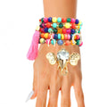 Elephant Charm Rainbow Bead Bracelets Trendy Stylish Jewelry Accessories