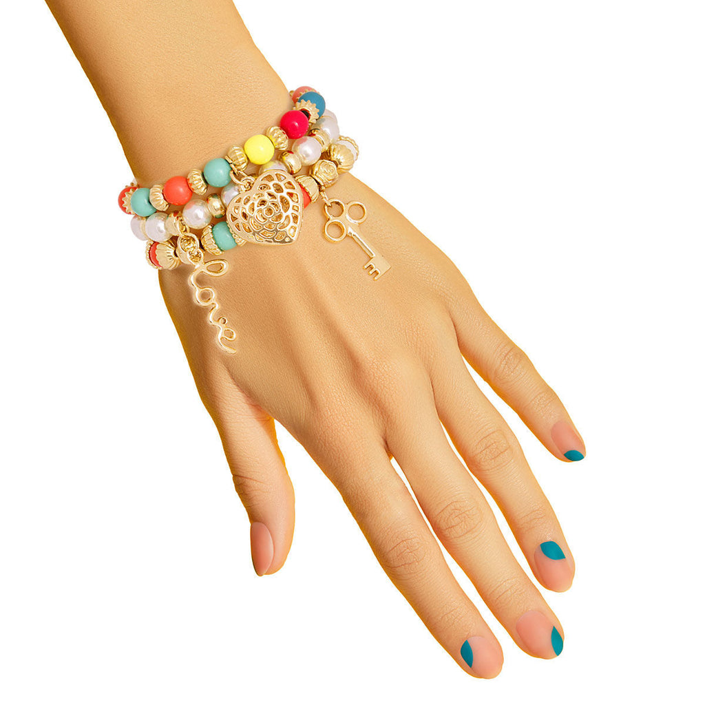 Multi Strand 3-Strand Love Bracelet Layered Stylish Jewelry Accessory