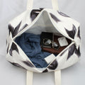 Fashion Travel Duffel Bag Cream Quilted with Black Bow, Stylish and Chic