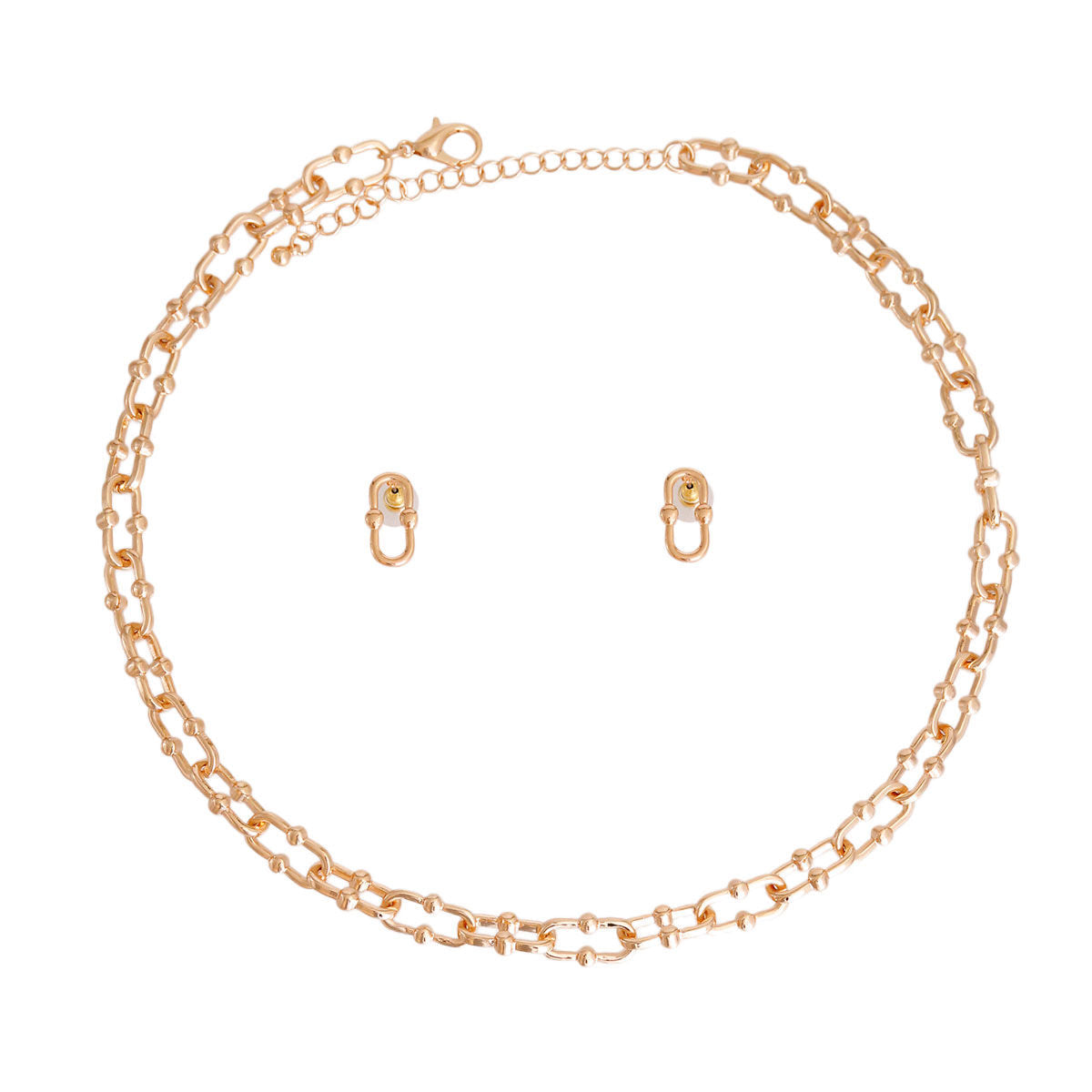 Anchor Chain Necklace Gold Metal Stylish Statement Jewelry