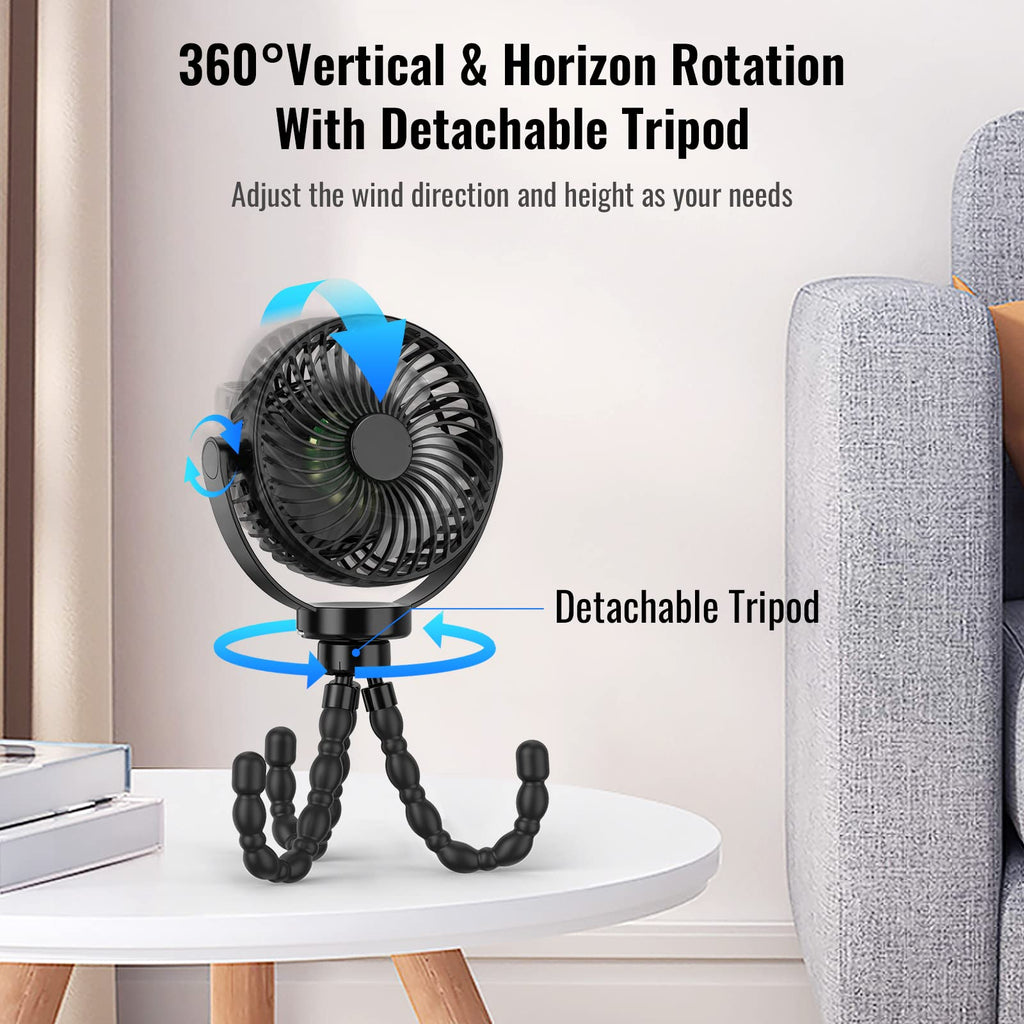 Portable Fan | Battery Operated Hand Held Fan with 8000mAh Battery | 4-Speed Settings for Ultimate Comfort
