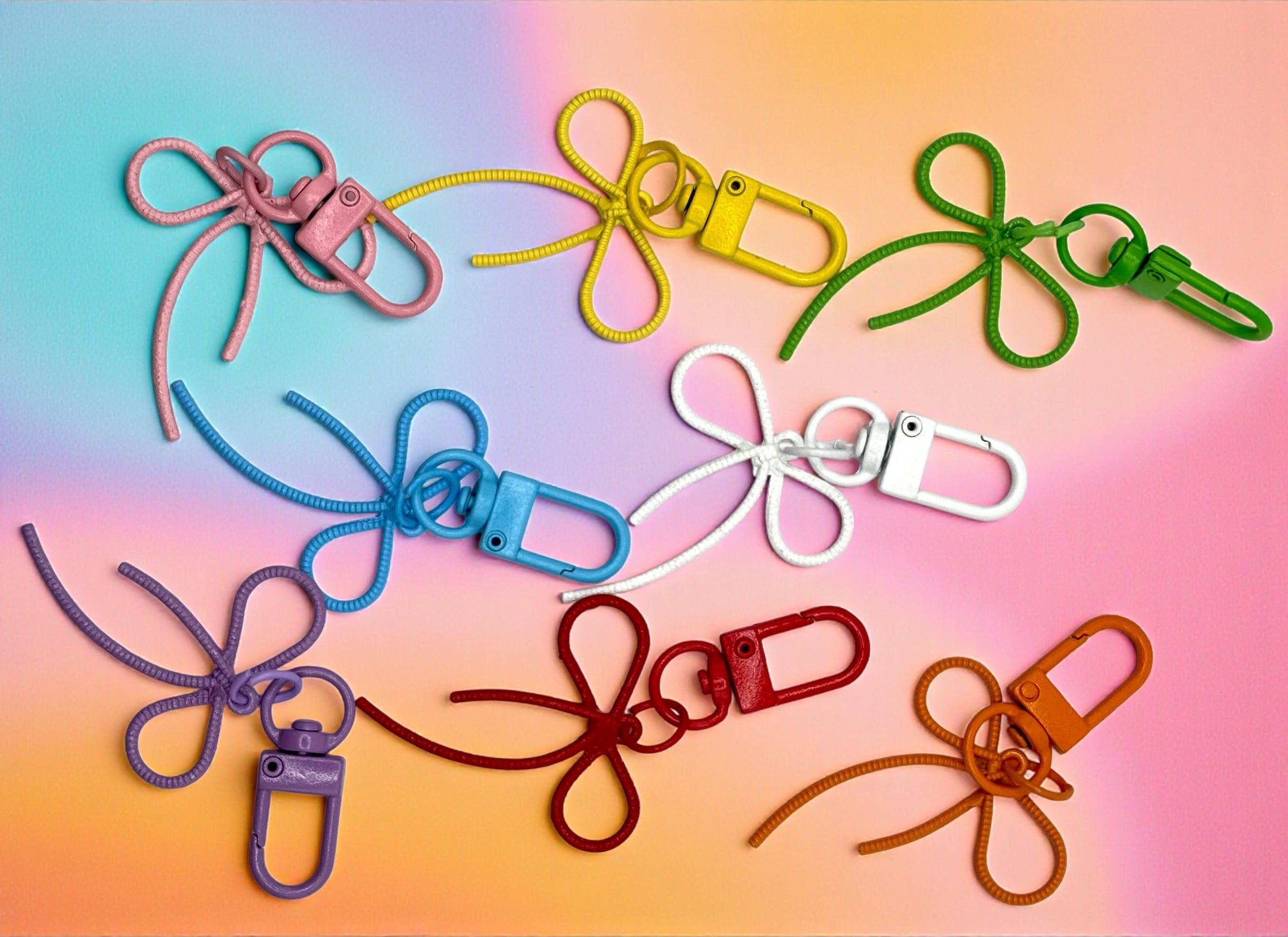 Colorful Bow Metal Keychain and Bag Charm