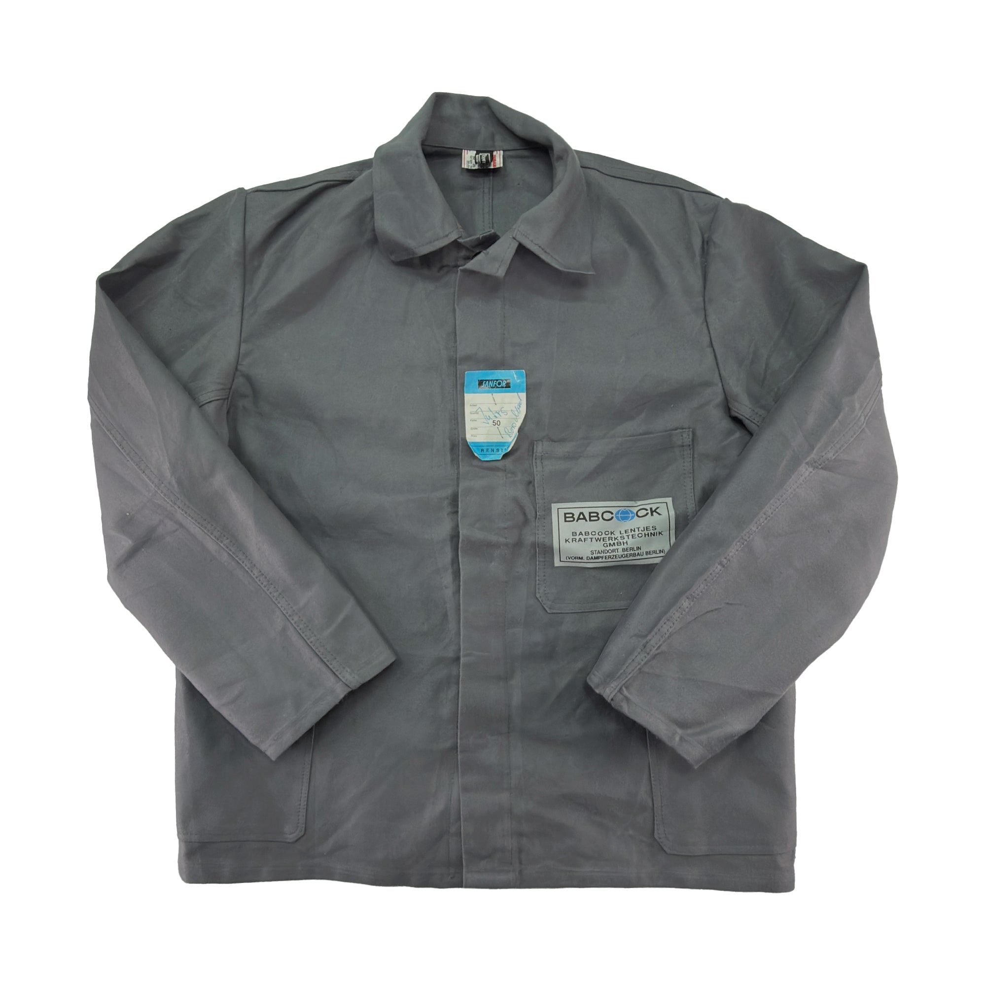 Vintage 90s Gray Rensing Moleskin German Work Jacket - Fire Resistant - Men's Medium-large
