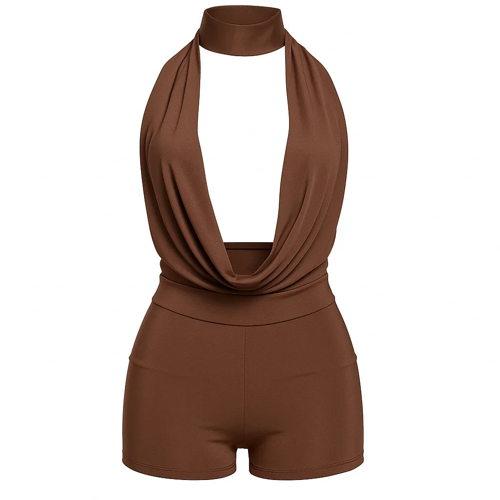 Revela Cowl Backless Two Piece Set