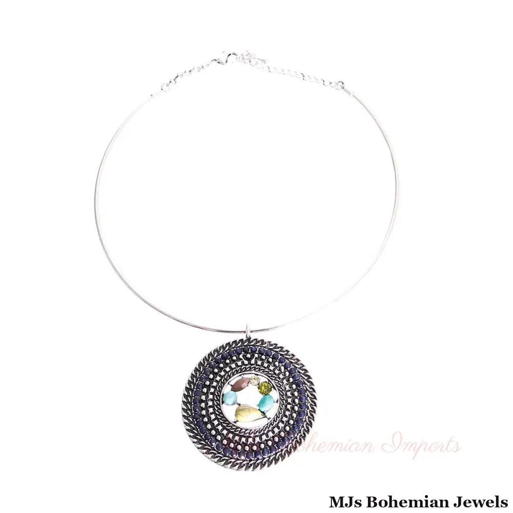 Rigid Braided Chain Pendant Necklace