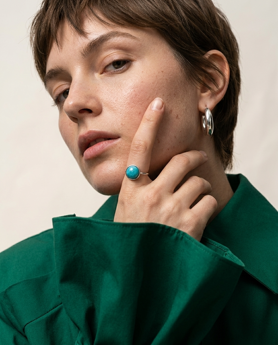 Turquoise Adjustable Ring - Iris