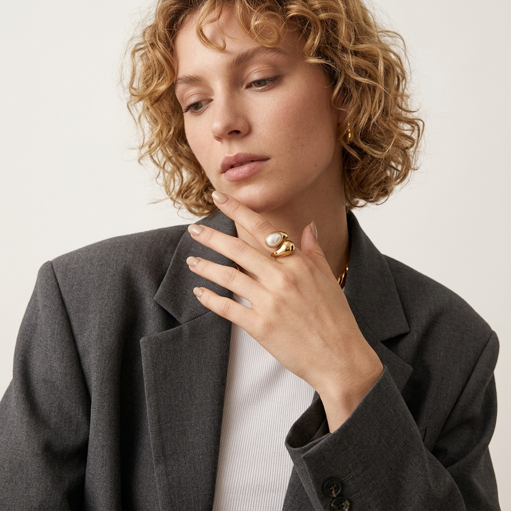 Pearl Ring Adjustable ~ Maria