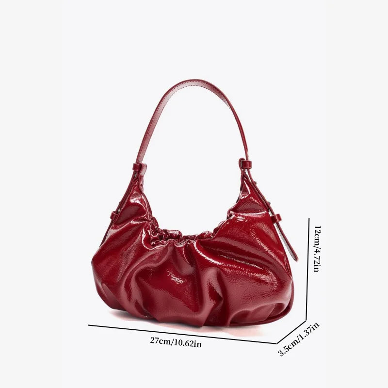 Scarlet Kiss Ruched Shoulder Bag