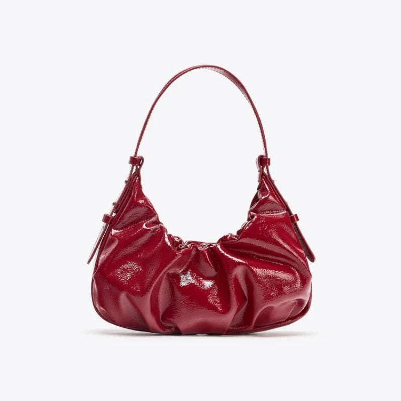 Scarlet Kiss Ruched Shoulder Bag