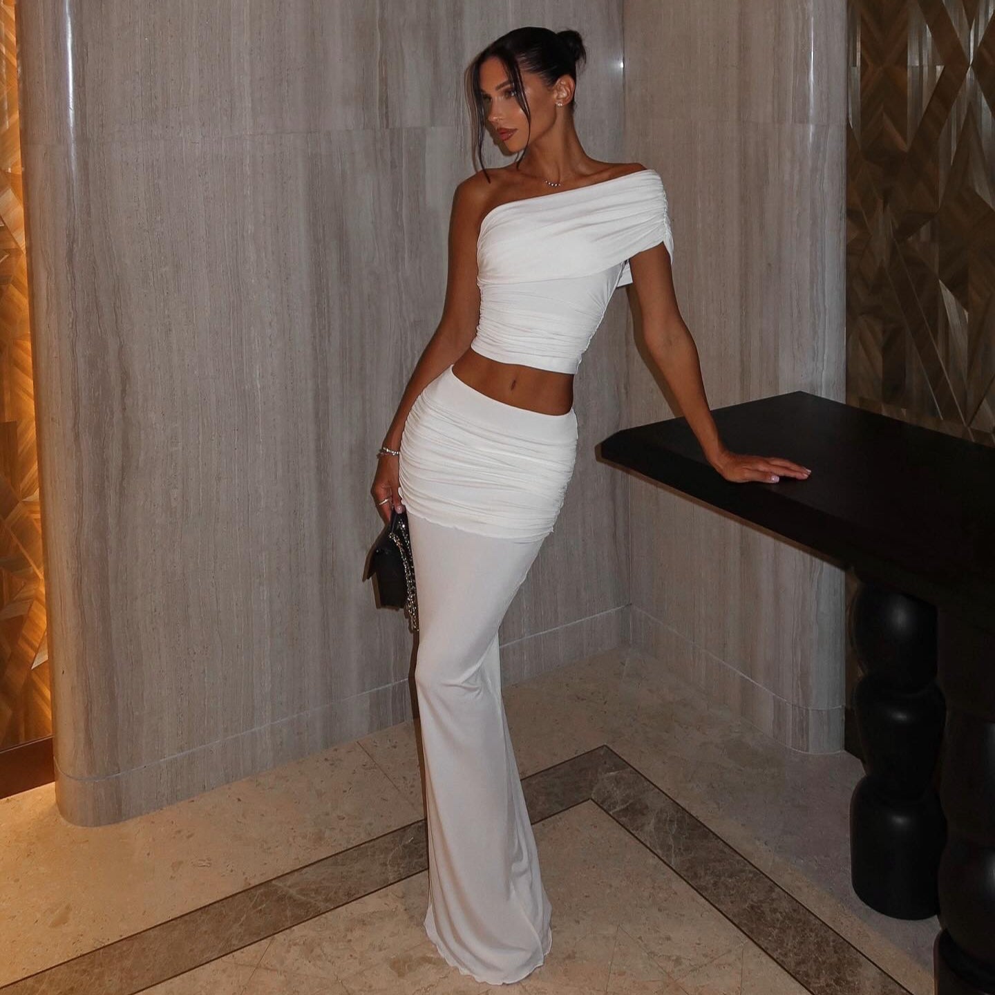 Seleneia One Shoulder Two Piece Set