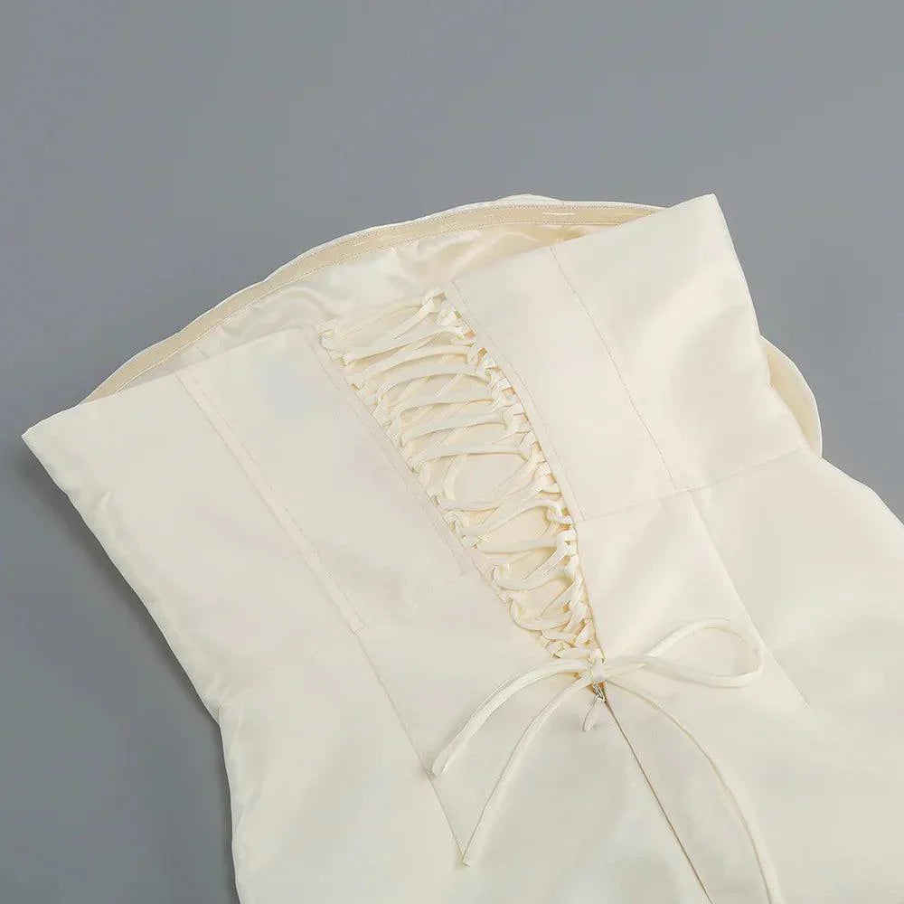 Serenity Silk Voluminous Flower Corset Mini Dress