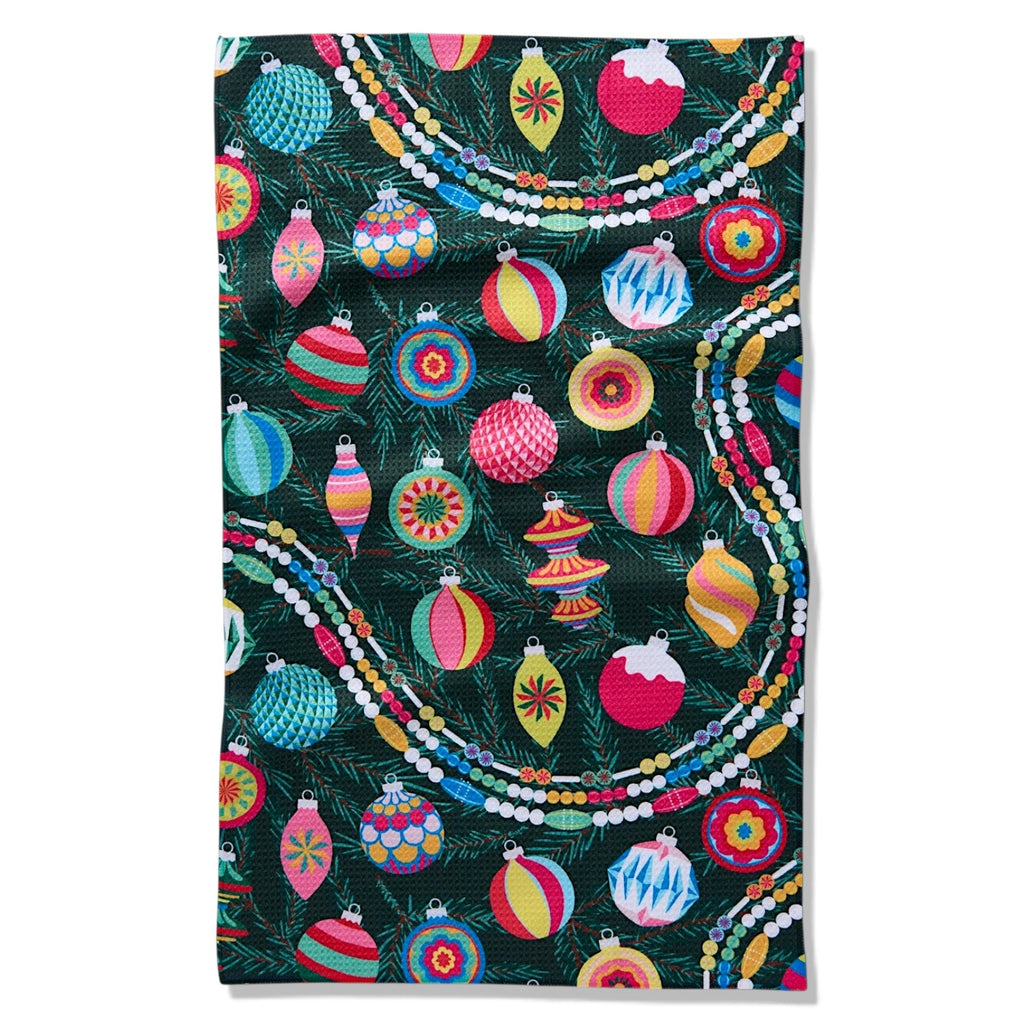 Shiny Ornaments Geometry Tea Towel