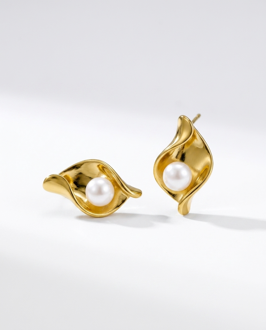 Golden Stud Earrings ~ Sierra