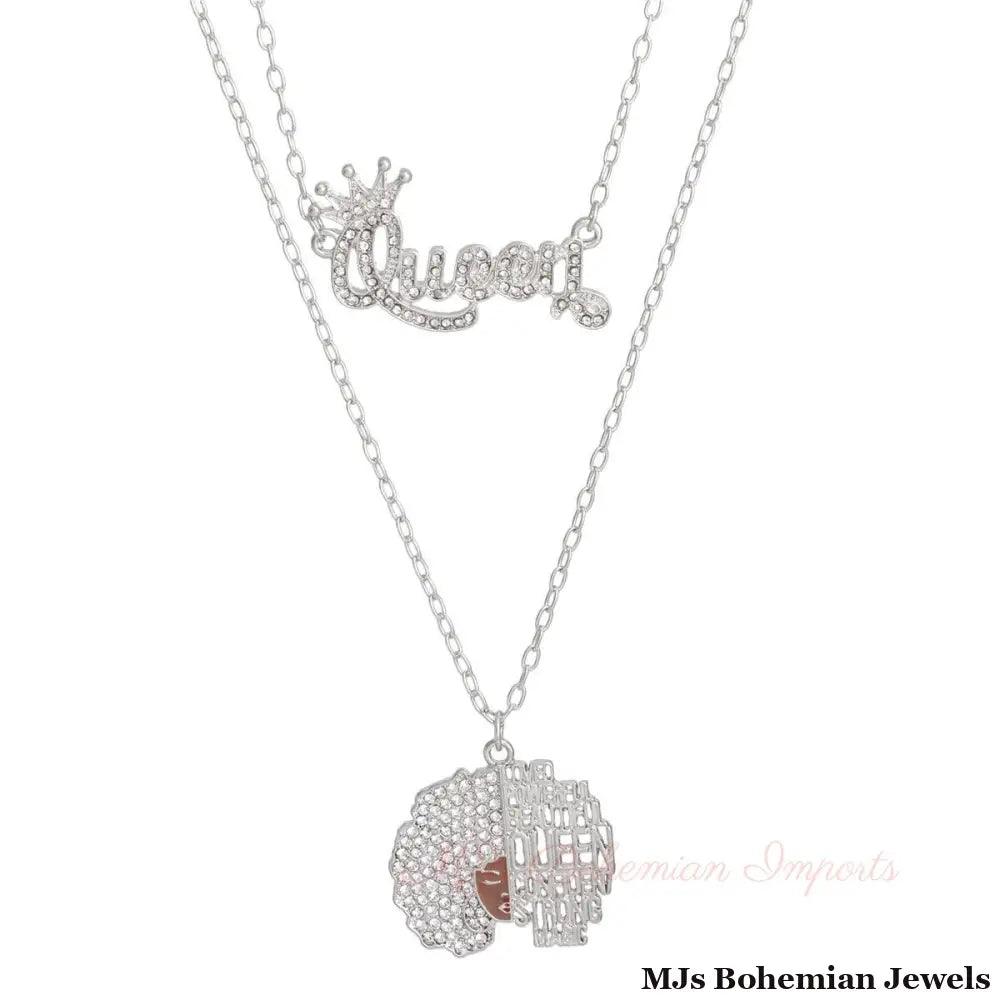 Silver Queen Afro 2 Pcs Chains