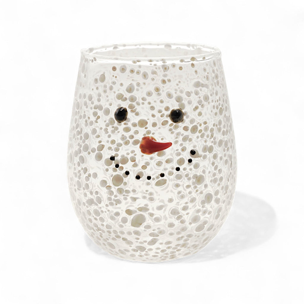 Snowman Confetti Stemless Wine Glass